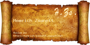 Hemrich Zsanett névjegykártya